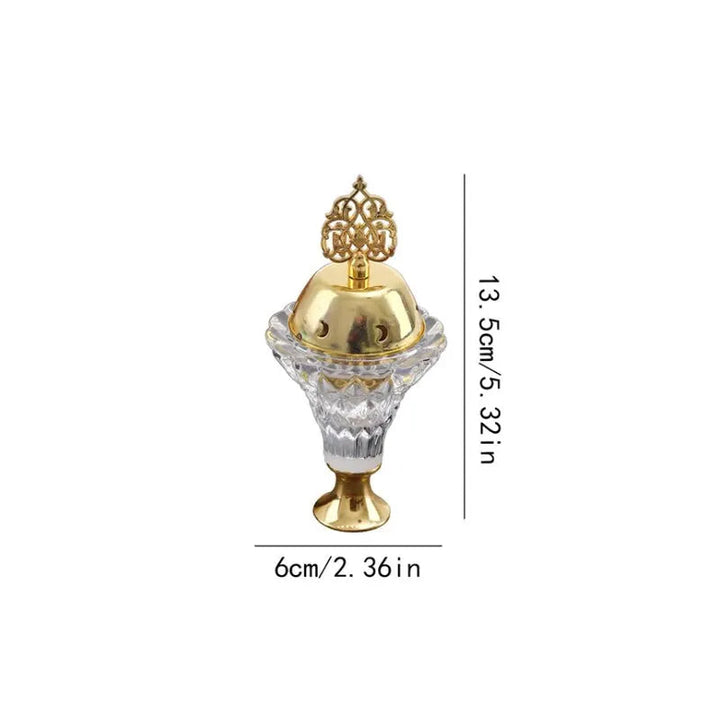 1Pc Artificial Crystal Incense Burner With Cover Aromatherapy Diffuser Metal Crafts Family Yoga Studio Home Decoration Ornaments Design & Casa xiang lu 