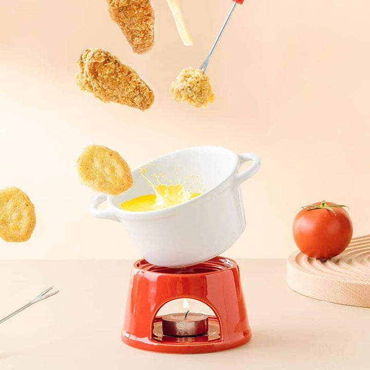 Aparelho de Fondue de Queijo e Chocolate Cerâmica Aparelho de Fondue de Queijo e Chocolate Cerâmica LightHousi 