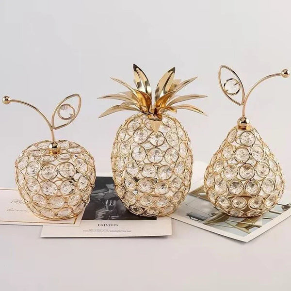 Decoração Para Casa Fruta Artificial De Cristal Dourado Decoração Para Casa Fruta Artificial De Cristal Dourado LightHousi 