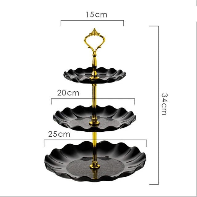 Fruteira De Mesa 3 Camadas Fruteira 01- Fruteira De Mesa 3 Camadas Design & Casa Preto 