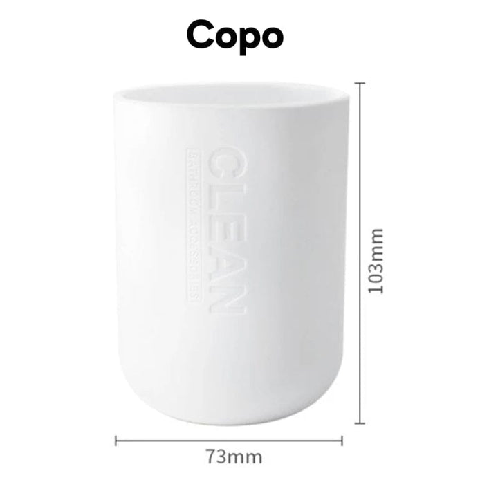 Kit para Banheiro Bambu Branco - Diversas Peças Kit para Banheiro Bambu Branco - Diversas Peças Design & Casa Copo 