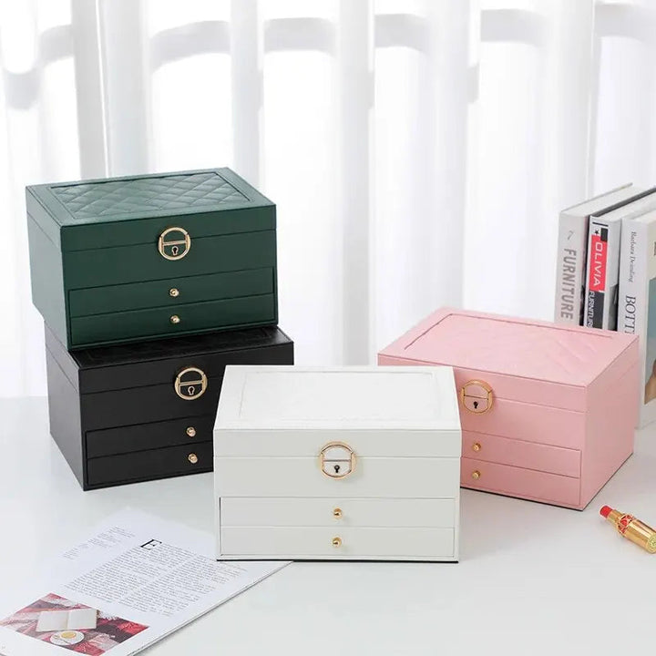 Large Jewelry Storage Box Multi-Layer Organizer For Jewelry Necklace Earring Leather Jewellery Storage Packaging Display Boxes Design & Casa 