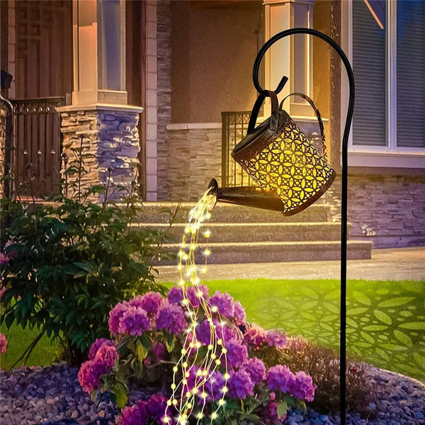 Luminária Solar de Jardim LED Chaleira Decorativa Lâmpada Solar de Jardim LED Chaleira Decorativa Design & Casa Com Poste 