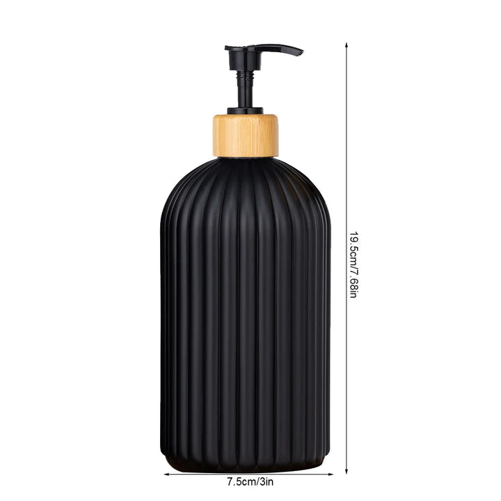 Strip Soap Dispenser with Bamboo Pump Refillable Shampoo Conditioner Hands and Dishes Soap Dispenser Bottle for Kitchen Bathroom Design & Casa 