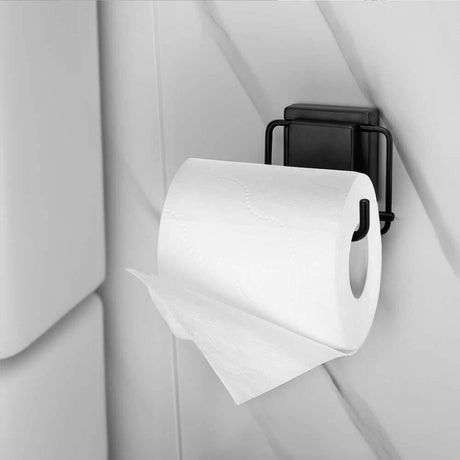 Suporte Para Papel Higiênico Preto Com Fixação Por Sucção Ventosa Suporte Para Papel Higiênico Com Fixação Por Sucção Ventosa Design & Casa Preto 